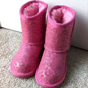 Ugg Toddler Size 8 Pink Leopard Print Boots